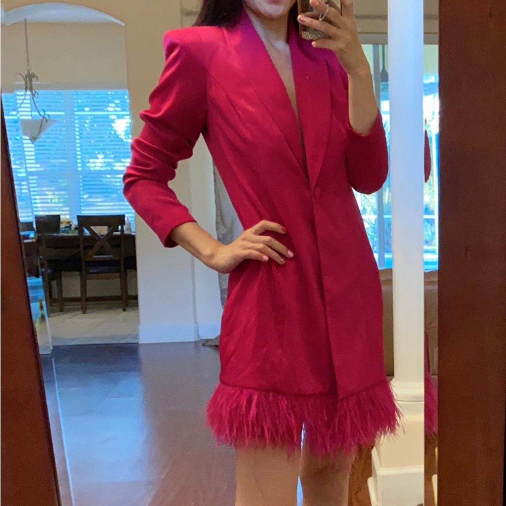 Aidan Mattox size 0 feather dress